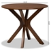 Baxton Studio Kenji Modern and Contemporary Walnut Brown Finished 34-Inch-Wide Round Wood Dining Table - BSORH7208T-Walnut-35-IN-DT