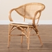 bali & pari Varick Modern Bohemian Natural Brown Finished Rattan Dining Chair - BSORCN001-Rattan-DC